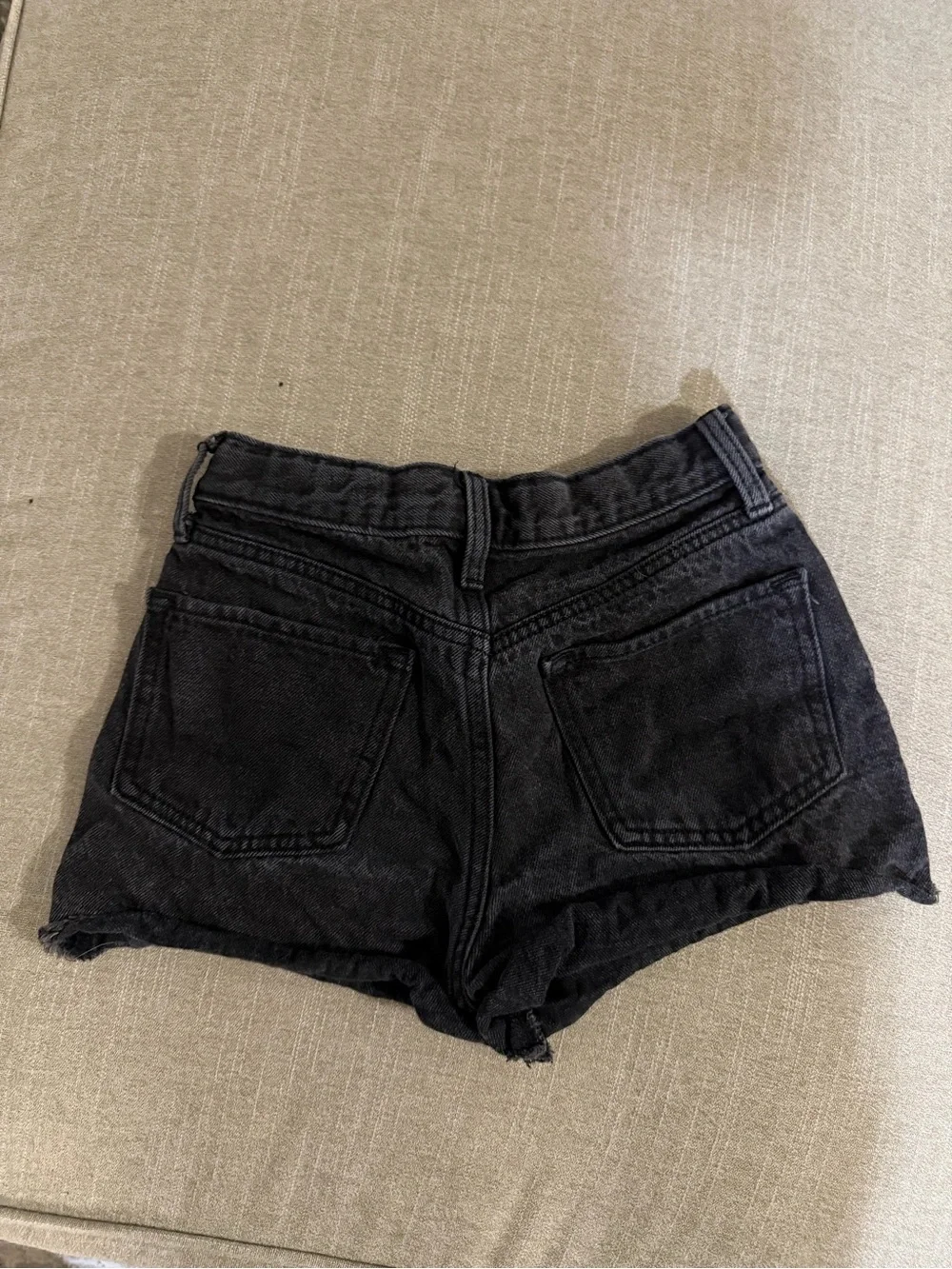 High-Rise Black Distressed Kids Denim Shorts